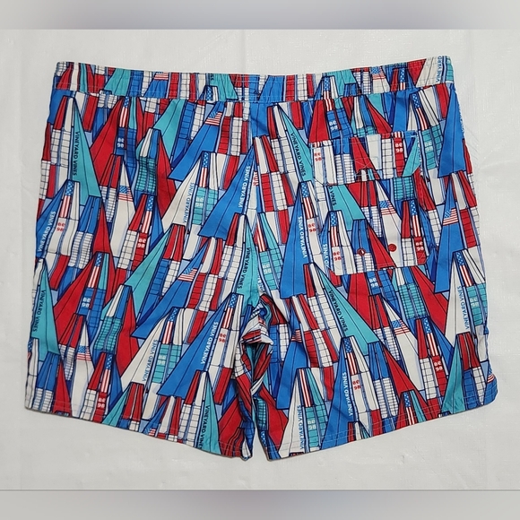 Mens Vineyard Vines Mesh Lined Sail USA Flag Swim Shorts Trunks Size Medium - Picture 5 of 6